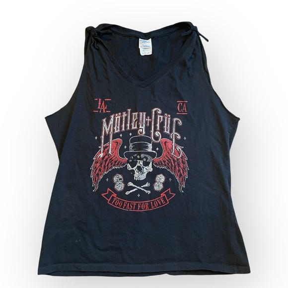 Vintage Altered Mötley Crüe ‘Too Fast For Love’ Graphic Band Tee in Black sz L - Picture 1 of 5